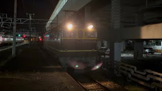【本郷転回工臨】JR山陽本線 EF65 1124+チキ12B 新倉敷駅到着