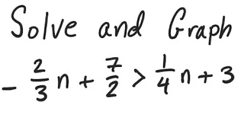 Linear Inequality: Solve and graph -2/3 n + 7/2 ＞ 1/4 n + 3