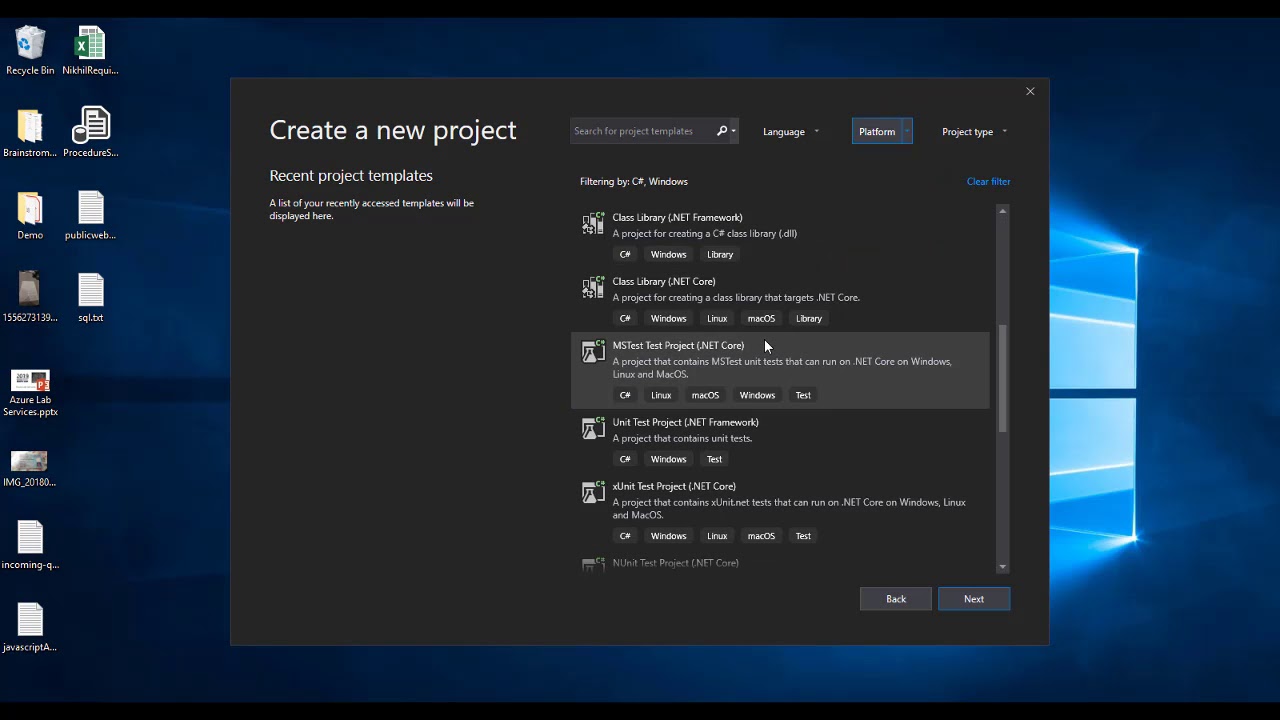 Create New Project in Visual Studio 2019 - YouTube