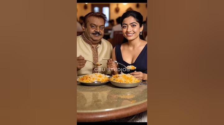 vijaykanth and Rashmika Mandanna eating biryani #ai#shortsfeed#shots#shorts #short#vijaykanth