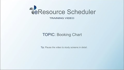 Booking Chart Training - eResource Scheduler 3.5.8 - Enbraun