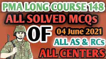Pma long course 148 all solved mcqs of 04 june 2021 | pma long course 148 | Honoured Sir