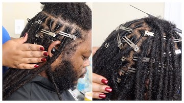 How To Retwist Locs (VERY DETAILED for Beginners) Updated Loc Tutorial ft. Hubby | Vlogtober Day 15