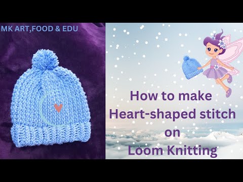 heart shaped stitch on loom knitting #loomknitting