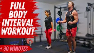 Full Body Interval Workout - 30 Minutes - Dumbbells or Resistance Bands