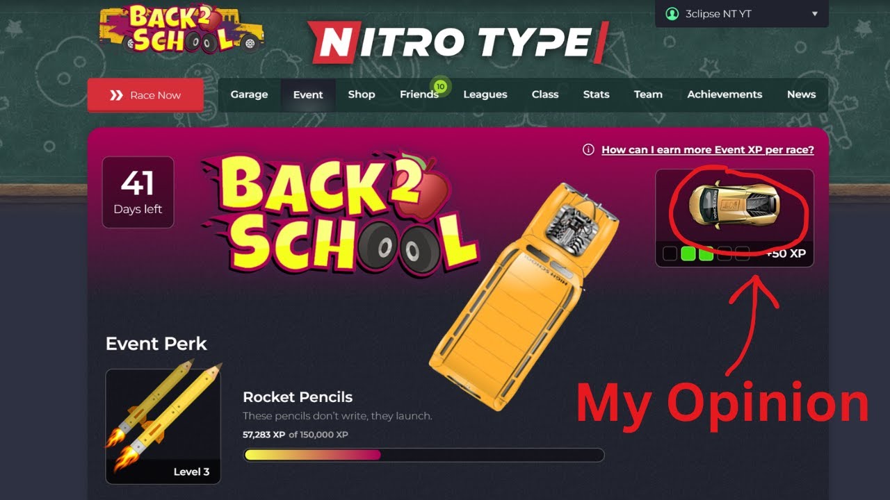 Nitro Type - Back 2 School