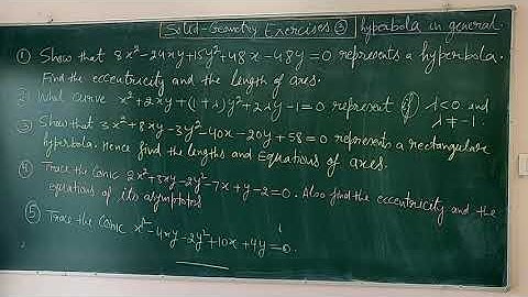 Assignment Solid geometry (3): Hyperbola in general.