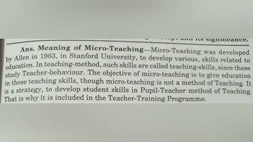What is micro teaching? Importance and advantages