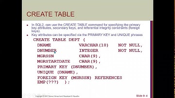 Ch 7   SQL 99 Schema Definition, Constraints, and Queries and Views Part 1