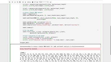 How to setup a Simple RNN model for imdb sentiment analysis in Keras