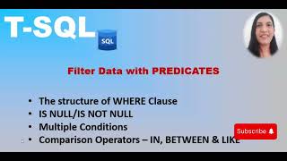 WHERE Clause with predicates || filter data in SQL || AND || OR || IN || BETWEEN || LIKE || #sql