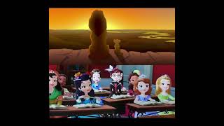 sofia and her friends watching the lion king!