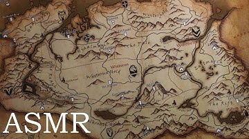 [ASMR] A Map of Skyrim | The Elder Scrolls LORE (whispers, tracing)