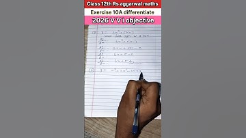 class 12th rs aggarwal maths exercise 10A differentiation #viral #objective #12th #class #viralvideo