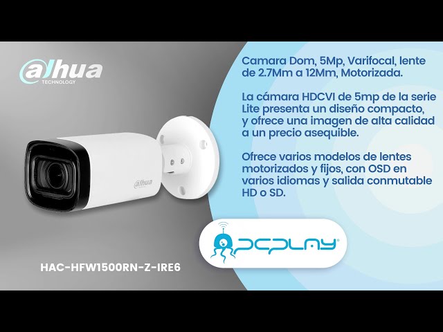PcPlay Dahua HAC-HFW1500RN-Z-IRE6 - YouTube