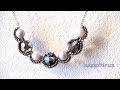 【ビーズステッチ】デミビーズとスワロフスキーのペンダント☆作り方　How to make a necklace with Demi round beads.