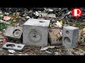 Restoration old speakers computer abandoned outside the landfill - remodeling the speaker box