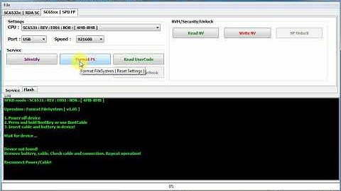 Gfive Tiger SPD6531E Format/user code remove with  Infinity CM2SCR