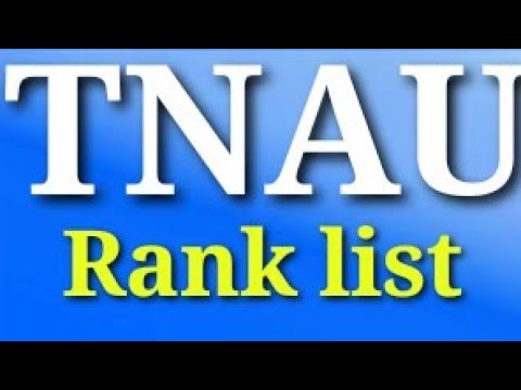 TNAU - Rank List