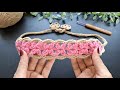 How to crochet flower headband easy tutorial for beginner