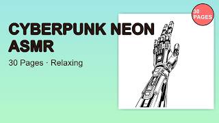 🎨 Full Cyberpunk Neon Coloring Book Preview | 30 Pages | Mindful Coloring for Anxiety