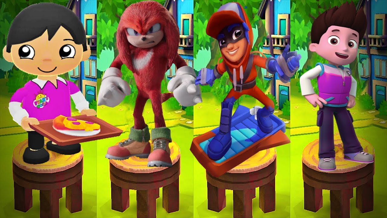 Tag with Purple Lunchtime Ryan vs PAW Patrol Ryder vs Sonic Dash Movie ...