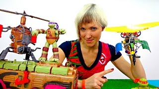 Черепашки-ниндзя и их машины. Видео с игрушками Черепашки-ниндзя и их машины. Видео с игрушками