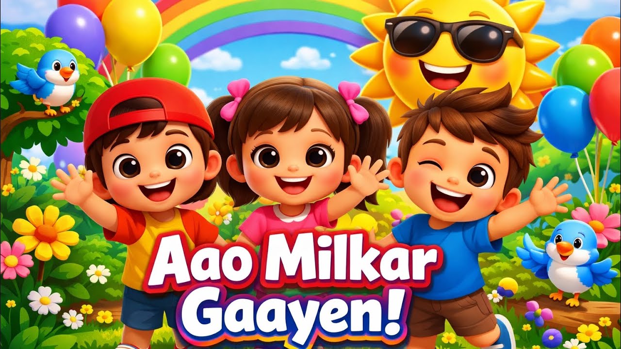 Aao Milkar Gaayen 🎵 | Hindi Kids Song | 3D Cartoon Rhymes | Fun Learning Song for Children