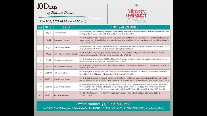 10 Days of National Prayer with Elder Richard Bloc...