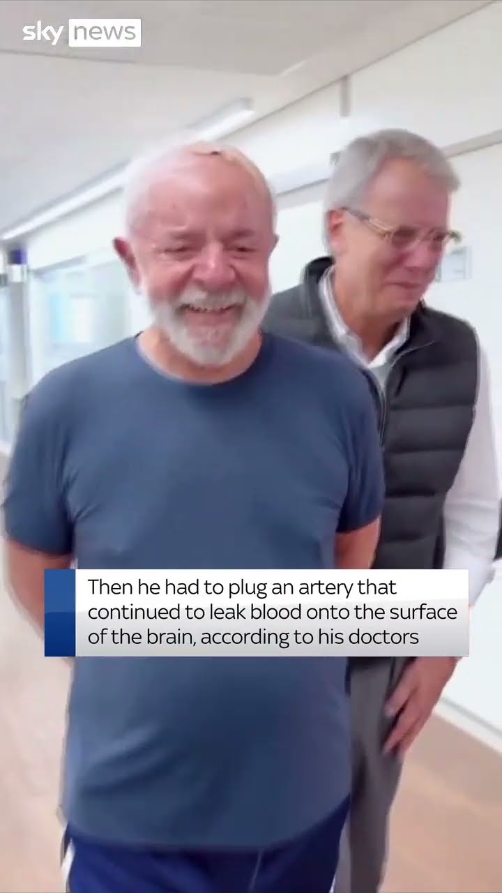 Brazil’s president seen walking after surgery