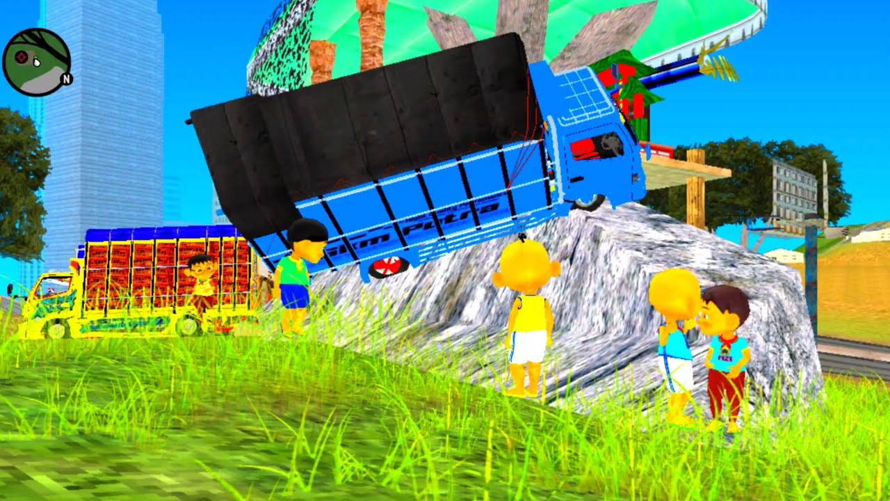 Upin ipin bangun Rumah Pohon muat Truk Oleng di Atap 😂🤣 Dunia Oyya