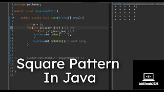 Square Pattern inTamil | Pattern |#javatamil#coding#java#codingtutorial #programming #javabasics