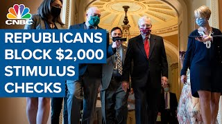 Republicans block Democrats’ attempt to pass $2,000 stimulus checks