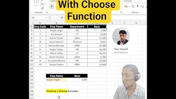 Reverse Dynamic Vlookup with Choose function in #excel #exceltips #exceltricks