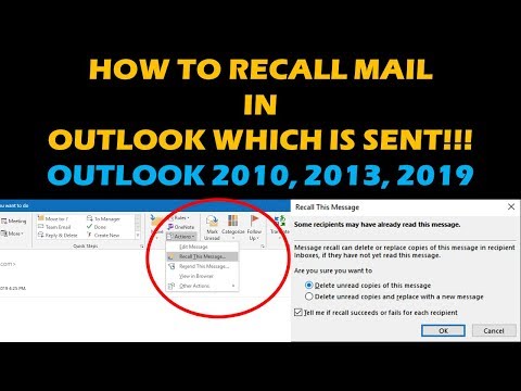 How to recall and replace emails in Outlook , 2013, 2016, 2019