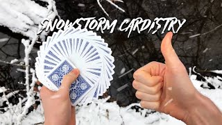 Relaxing Cardistry in the Snow (ASMR) #shorts