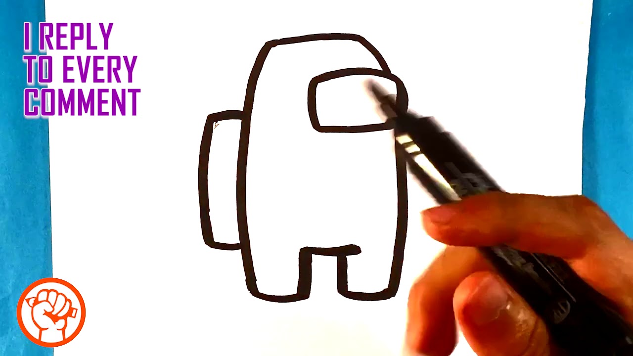 How To Draw Among Us Character Easy Pictures To Draw Youtube