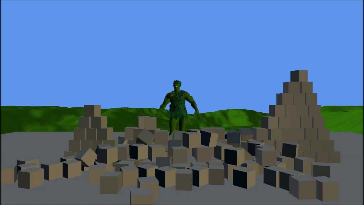 Boxes Demo using Microsoft Kinect and Physics Engine - YouTube