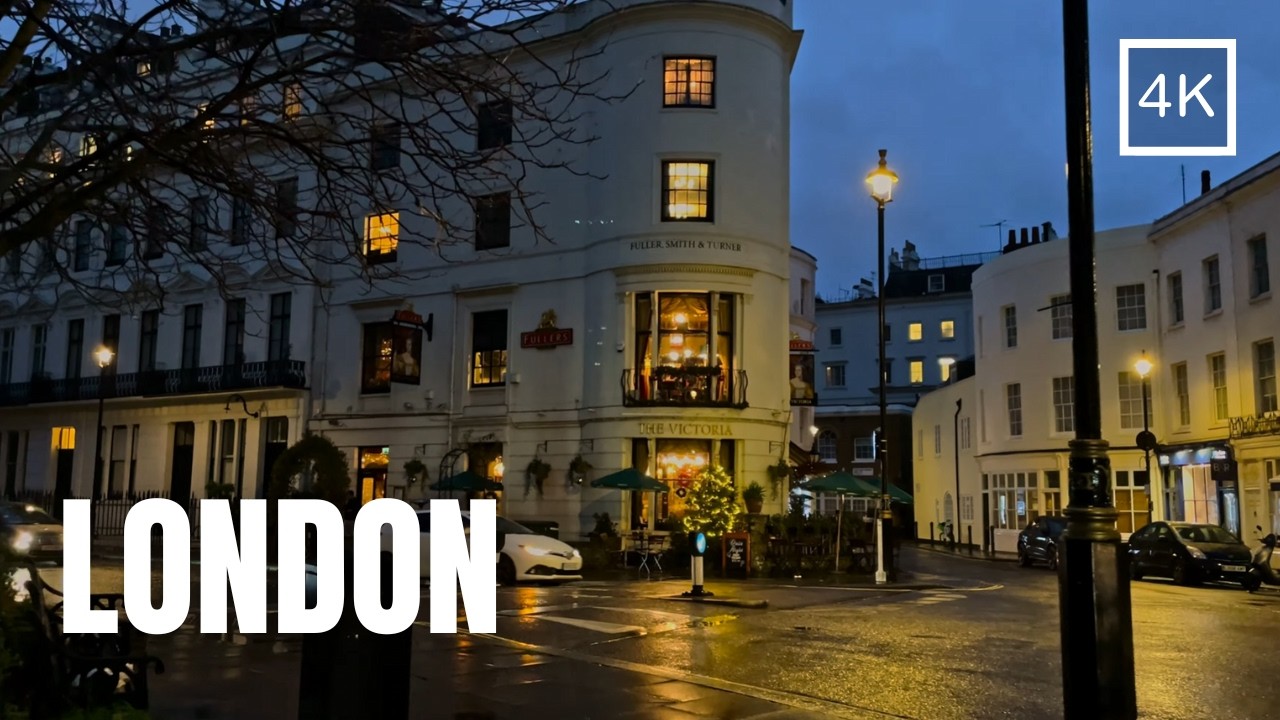 A Beautiful Serene Rainy Night In London | 4K HDR London Walking Tour