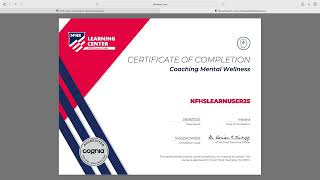 2025 NFHS Learning Center Tutorials - Finding a Certificate