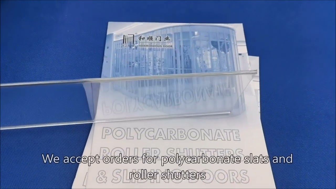 clear acrylic rolling shutter slat, full vision transparent PC roller shutter blade supplier