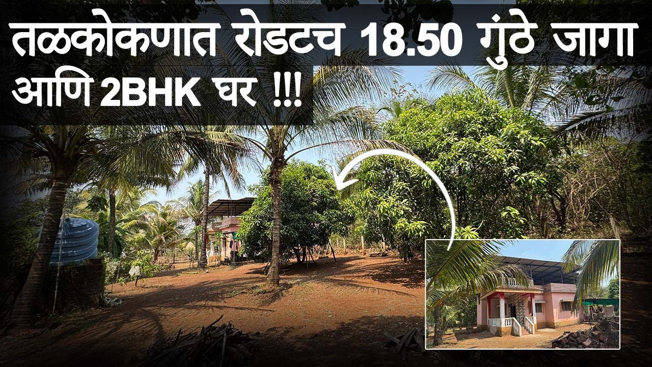 तळकोकणात रोड टच 18.50 गुंठे जागा आणि 2BHK घर.| नारळ,आंबा लागवड + मेन रोड टच.| किंमत:-?#farmhouse#new