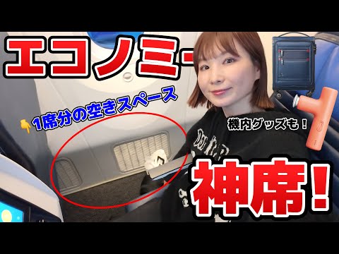 【神エコノミー席】最後部座席は２席分の空間が使えて快適すぎた件【アメリカ1ヶ月ひとり旅①】