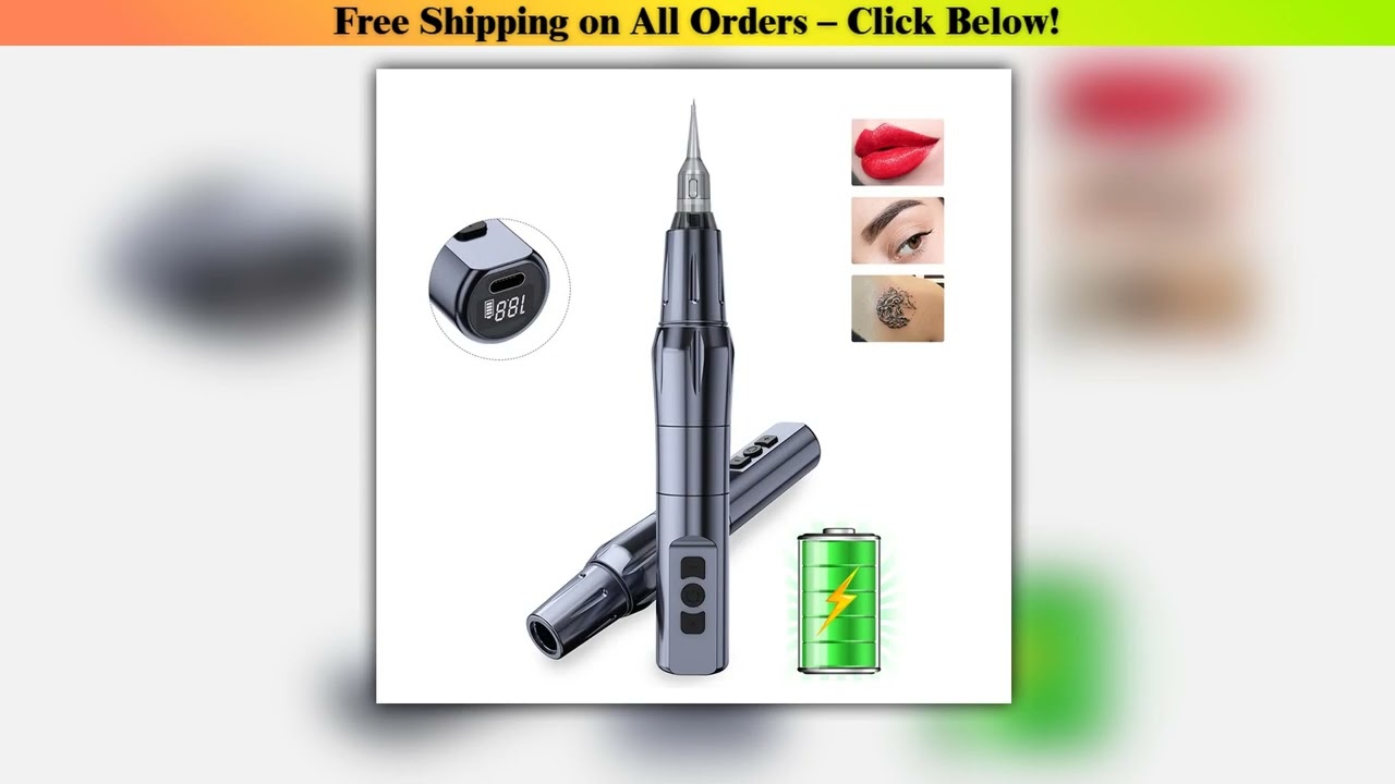 Wireless Tattoo Machine Pen Professional Micropigmentation Semi-Permanent Makeup Tattoo Device for