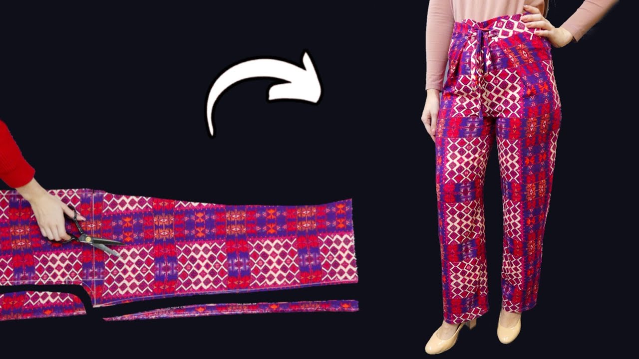 How to sew comfortable pants without elastic and zipper in 30 minutes ...