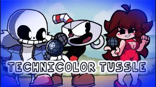 Technicolor Tussle But Sans And Cuphead VS GF! | Friday Night Funkin