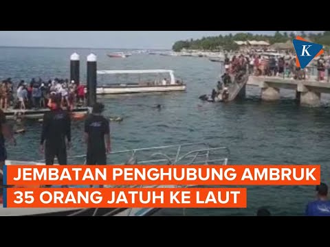 Jembatan Penghubung Dermaga di Pelabuhan Nusa Penida Bali Ambruk, 35 Orang Jatuh ke Laut