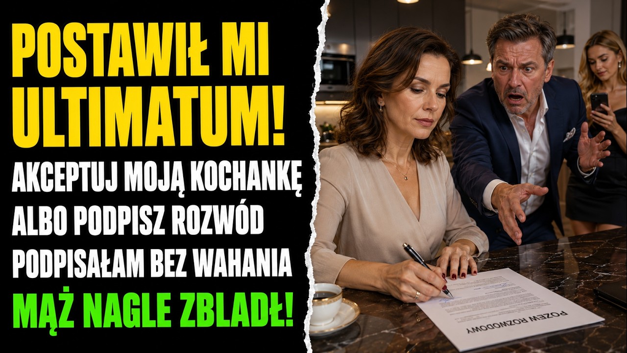 Mąż powiedział: „Zaakceptuj moją kochankę albo rozwód”. Podpisałam — zbladł
