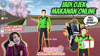 24 JAM JADI OJEK MAKANAN ONLINE TAMPAN!! DAPET ORDERAN TERUS LHO!! SAKURA SCHOOL SIMULATOR - Part 41