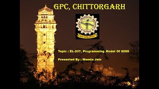 EL-207 | Programming Model of 8085 | Mamta Jain | Lecturer EL | GPC CHITTORGARH